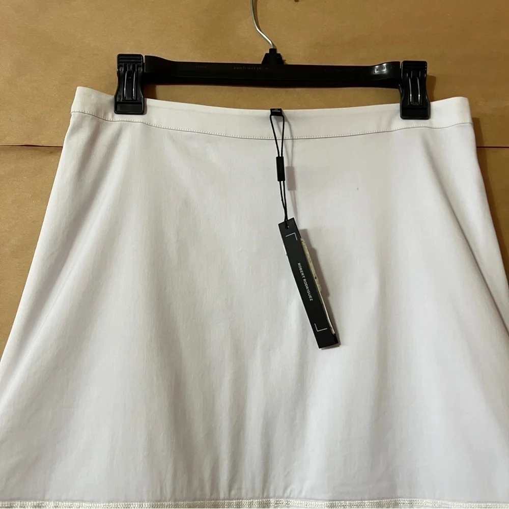 Robert Rodriguez | NWT Kuba Embroidered Midi Skirt Tiered Mesh White Size 10